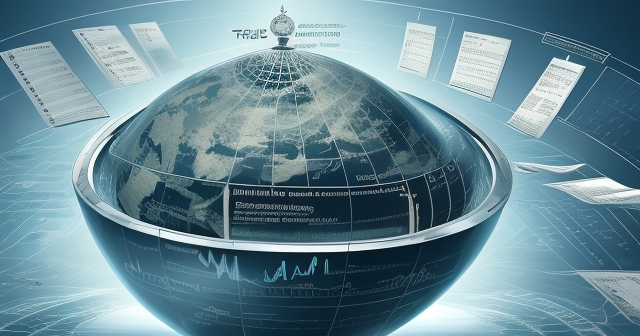 A dynamic market landscape with graphs and charts in motion