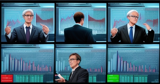 A digital dashboard displaying economic indicators