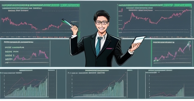 Stock market with rising graph