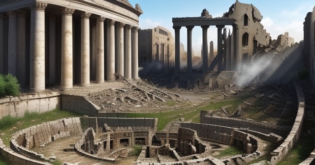 war-torn landscape