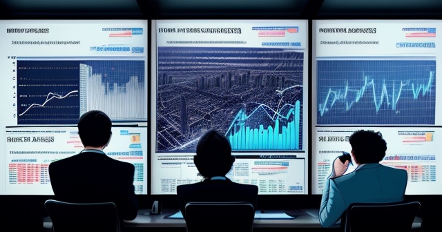 Financial analysts discussing data