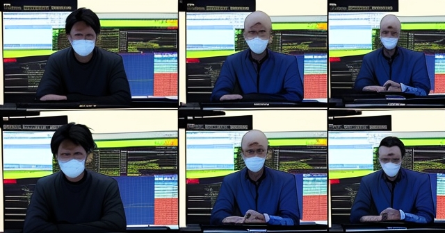 A trader practicing on a trading simulator