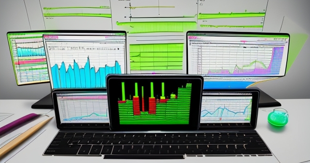 Illustrative trend lines in a stock chart