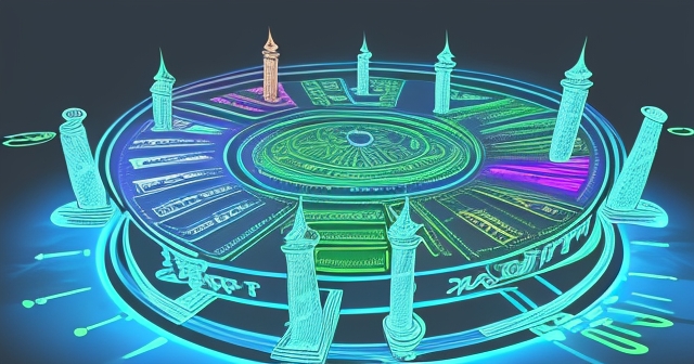 A colorful candlestick chart
