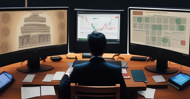 A cambist manual opened on a wooden desk filled with ancient currency lists
