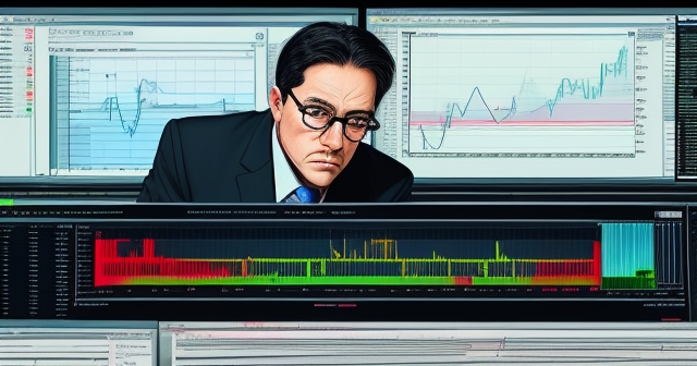 A busy professional making trades