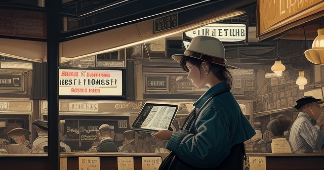 A woman placing a bet at a bucket shop