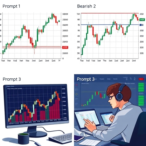 A bearish flag pattern illustrated on a trading screen showing consolidation