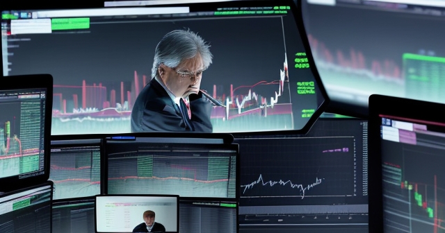 a trader displaying determination and focus