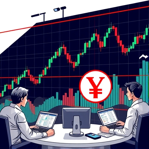 Traders analyzing CAD/JPY correlations