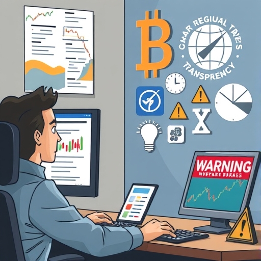 A worried trader looking at a computer screen displaying OspreyFX news