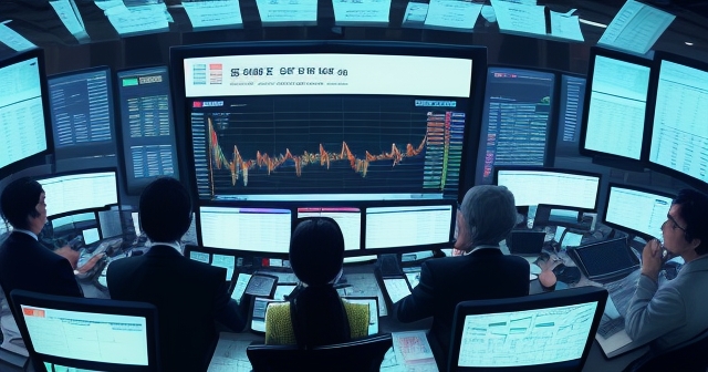 hands typing on financial keyboards