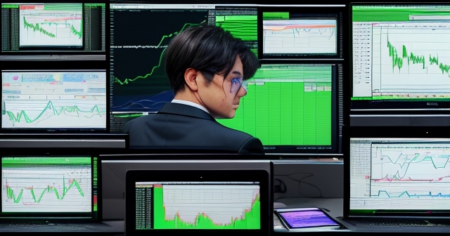 close-up of a trading graph with tiny fluctuations