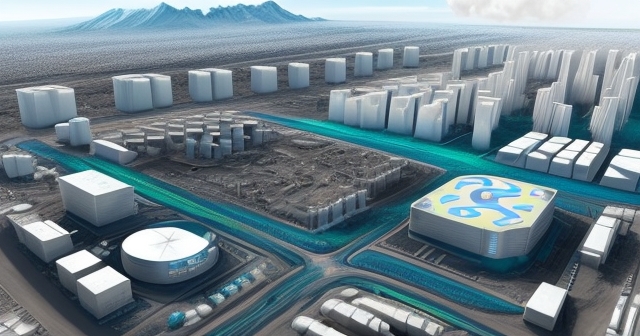 A futuristic cityscape powered by Lithium-ion batteries