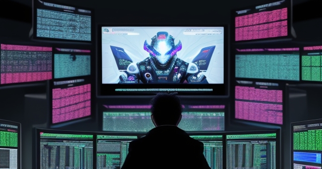 A trader monitoring multiple screens
