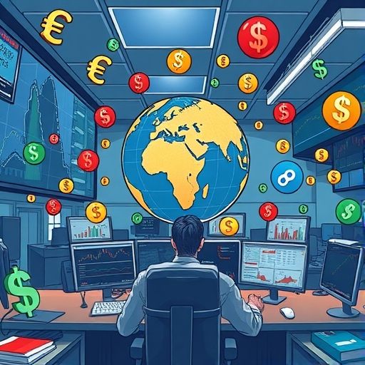 A trader analyzing charts and indicators on multiple screens