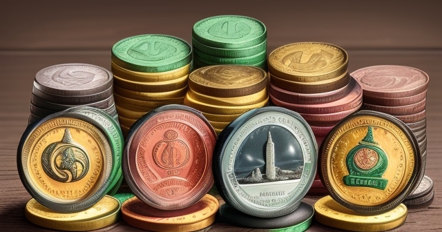 Historical landmarks of the Isle of Man with currency symbols