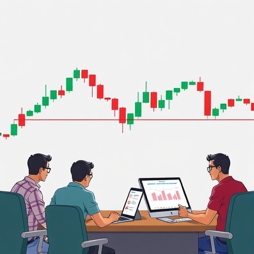 Traders analyzing charts at support resistance levels