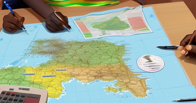 Map of Gambia highlighting economic growth areas