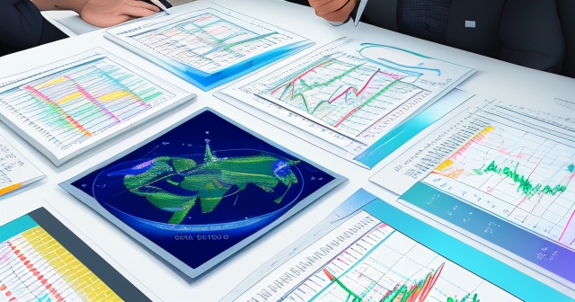 Stock market charts with rising trends