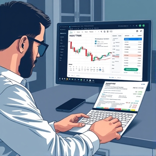 Electronic trading screen with confirmations visible