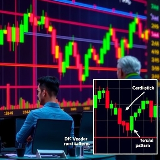 Traders analyzing market trends with candlesticks