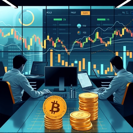 Traders analyzing economic data in a meeting room