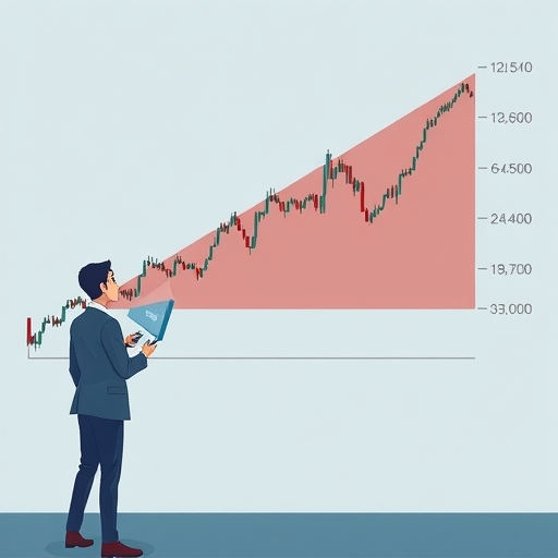 Market chart depicting expanding diagonal pattern