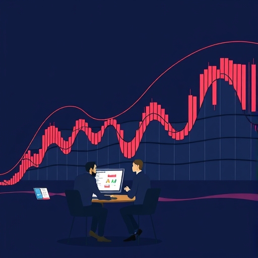 traders analyzing charts with arcs