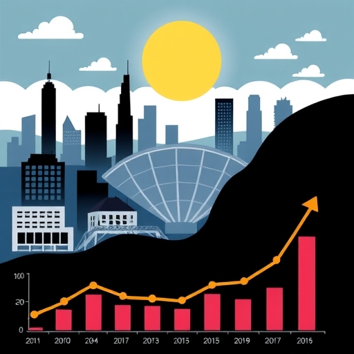 visual representation of economic decline and growth