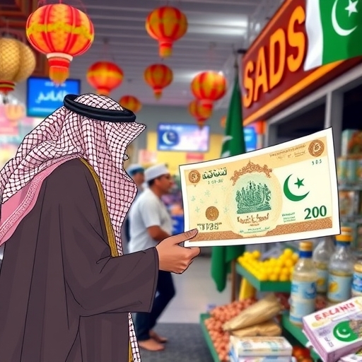 Workers in Saudi Arabia smiling as they send money home.
