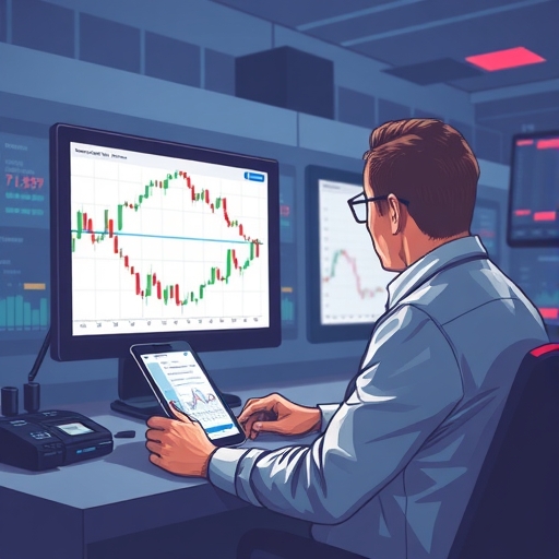 Conceptual illustration of margin call notifications on a trading app.