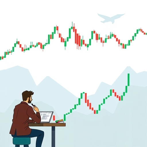 An illustration showing traders analyzing the emotional impacts of the Bearish Engulfing candle in a fluctuating market.