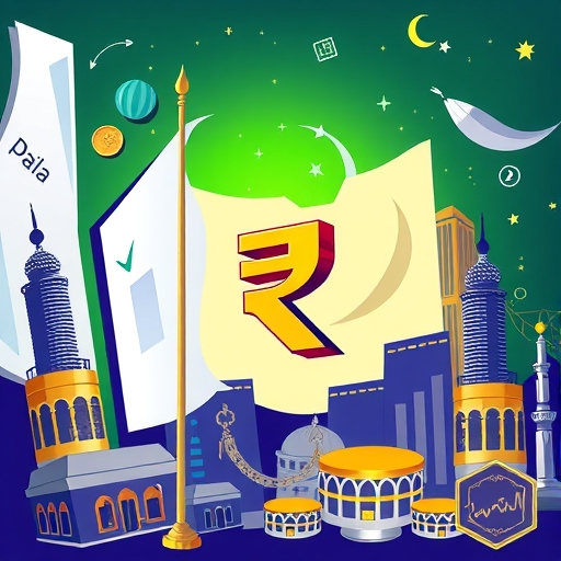 Artistic representation of remittances boosting the Pakistani economy