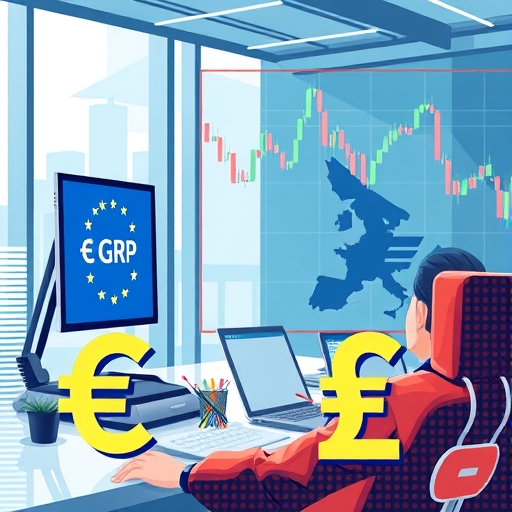 An abstract illustration showing the interplay between monetary policy and market trends
