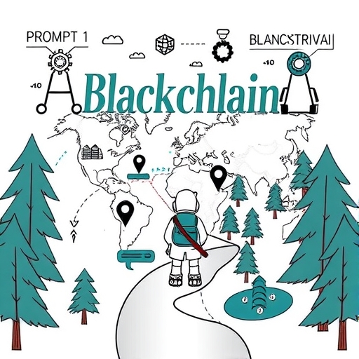 A digital explorer navigating a blockchain forest
