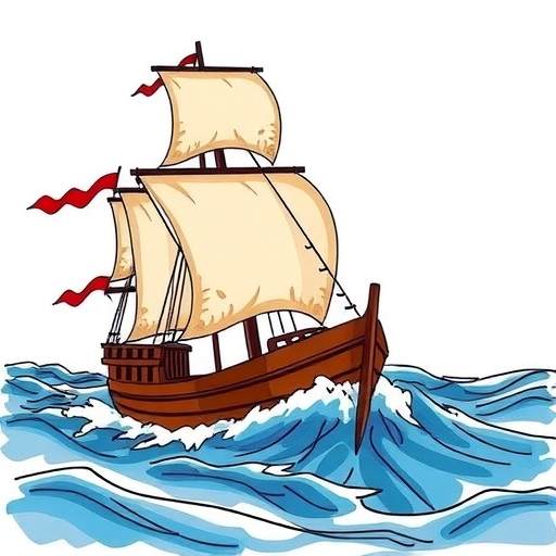 An illustration of a ship navigating through volatile waters representing currency markets.