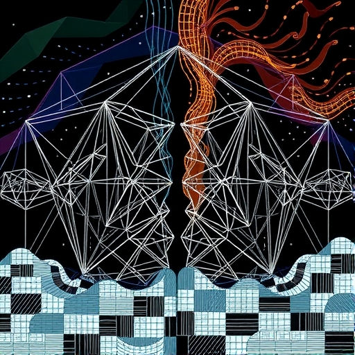 A visual representation of a hard fork in a blockchain.