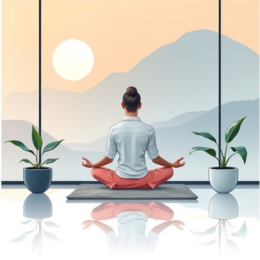 A focused trader in a tranquil environment practicing mindfulness
