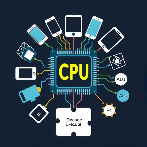 A visual representation of the Fetch-Decode-Execute cycle, illustrating the steps in the CPU's processing workflow.