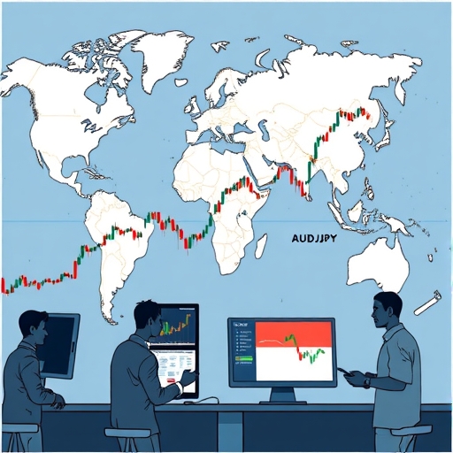 Visual representation of traders analyzing AUDJPY movements