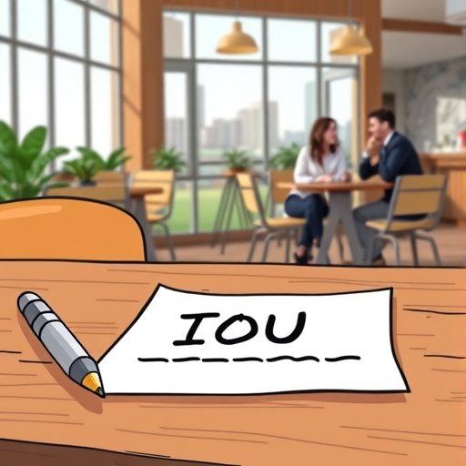 A digital representation of an IOU token on a blockchain interface