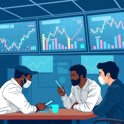 A dynamic visual of Forex traders analyzing data and making decisions.