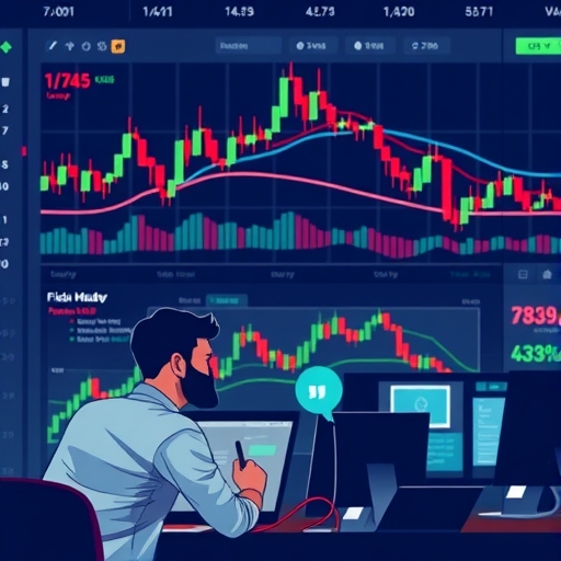 Forex market charts with volatility indicators