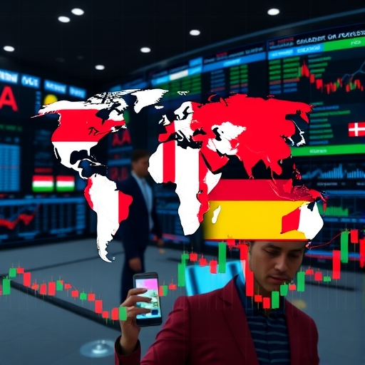 Traders analyzing charts in a dynamic financial market setting.