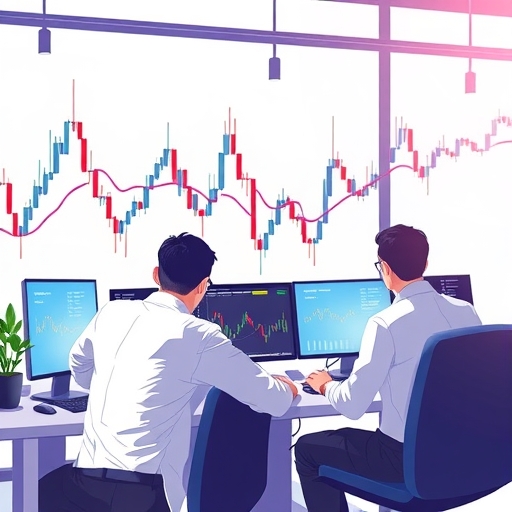 Digital illustration of market data represented through Heikin-Ashi