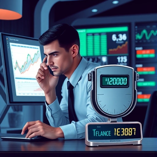 A digital balance scale displaying margin balance and equity