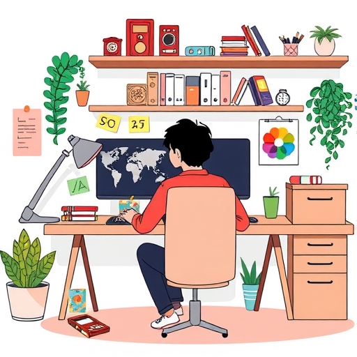 一位專業人士在整潔的工作環境中規劃財務。