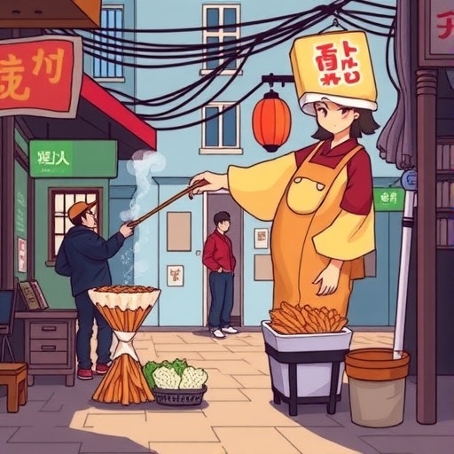 傳統台灣街頭小吃插圖