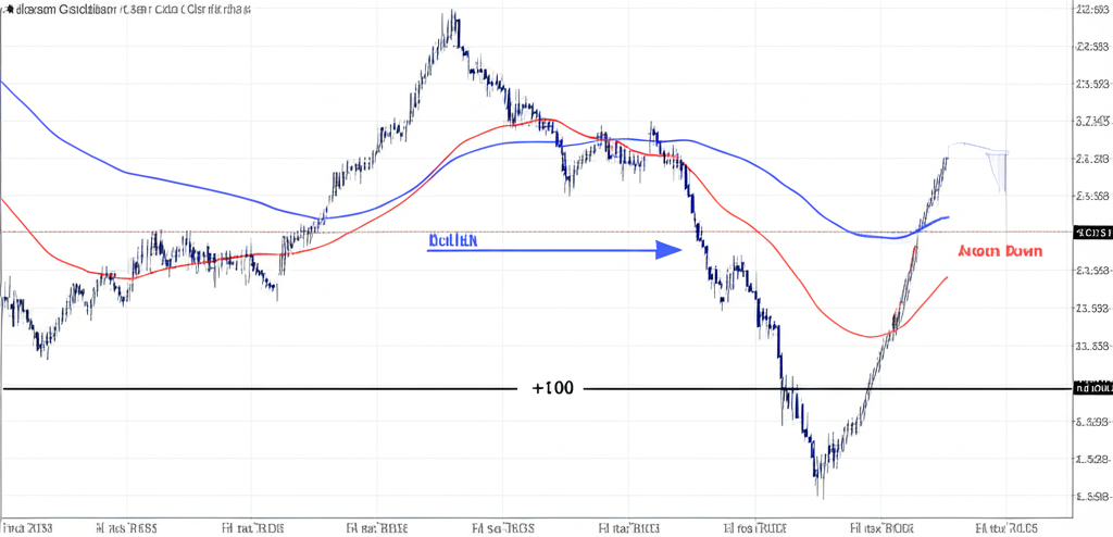 Illustration of Aroon Oscillator analysis showing trend strength and timing of price extremes